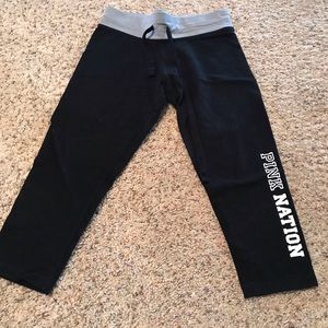 PINK cropped yoga pants